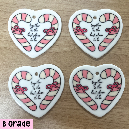 SECONDS Candy Cane Christmas Ornament - together is the best place to be