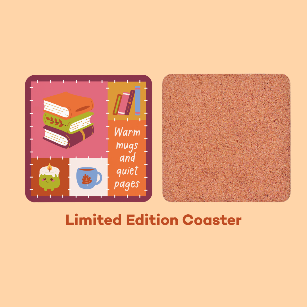 Warm Mugs & Quiet Pages Coaster - Autumn Patchwork