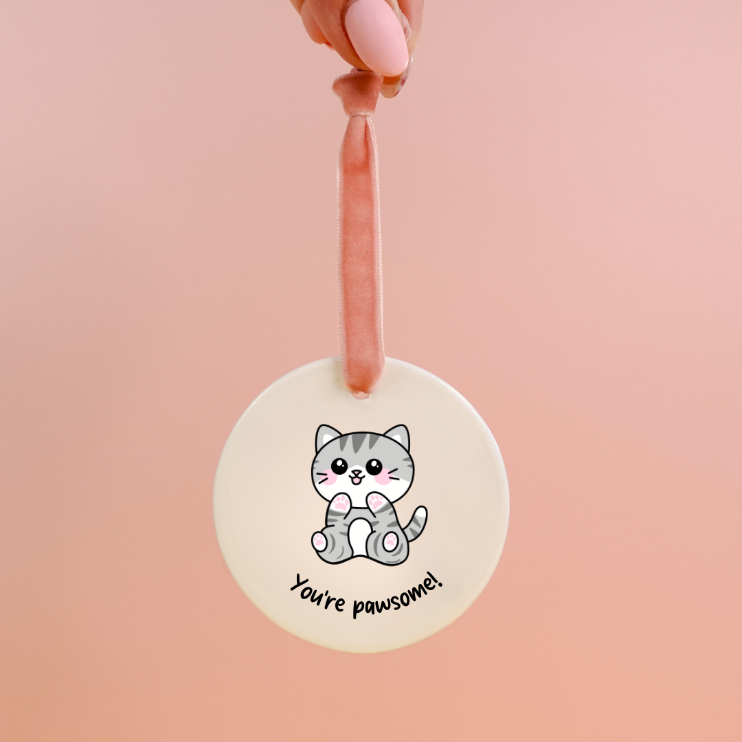 SAMPLE You're Pawsome Ceramic Ornament