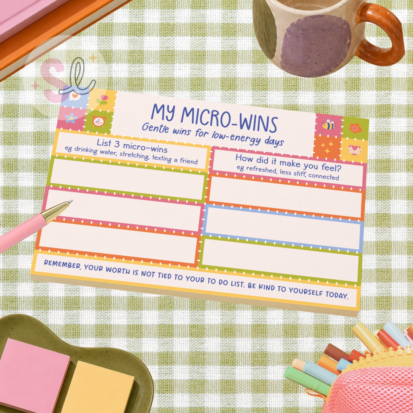 My Micro-Wins Notepad - Small Steps & Low-Energy Days