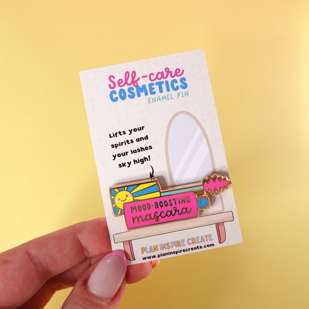 SECONDS Mood-Boosting Mascara Gold Enamel Pin