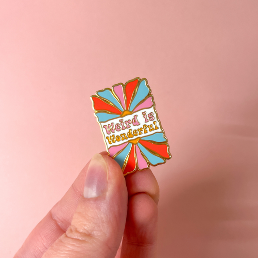 Weird is Wonderful Retro Enamel Pin