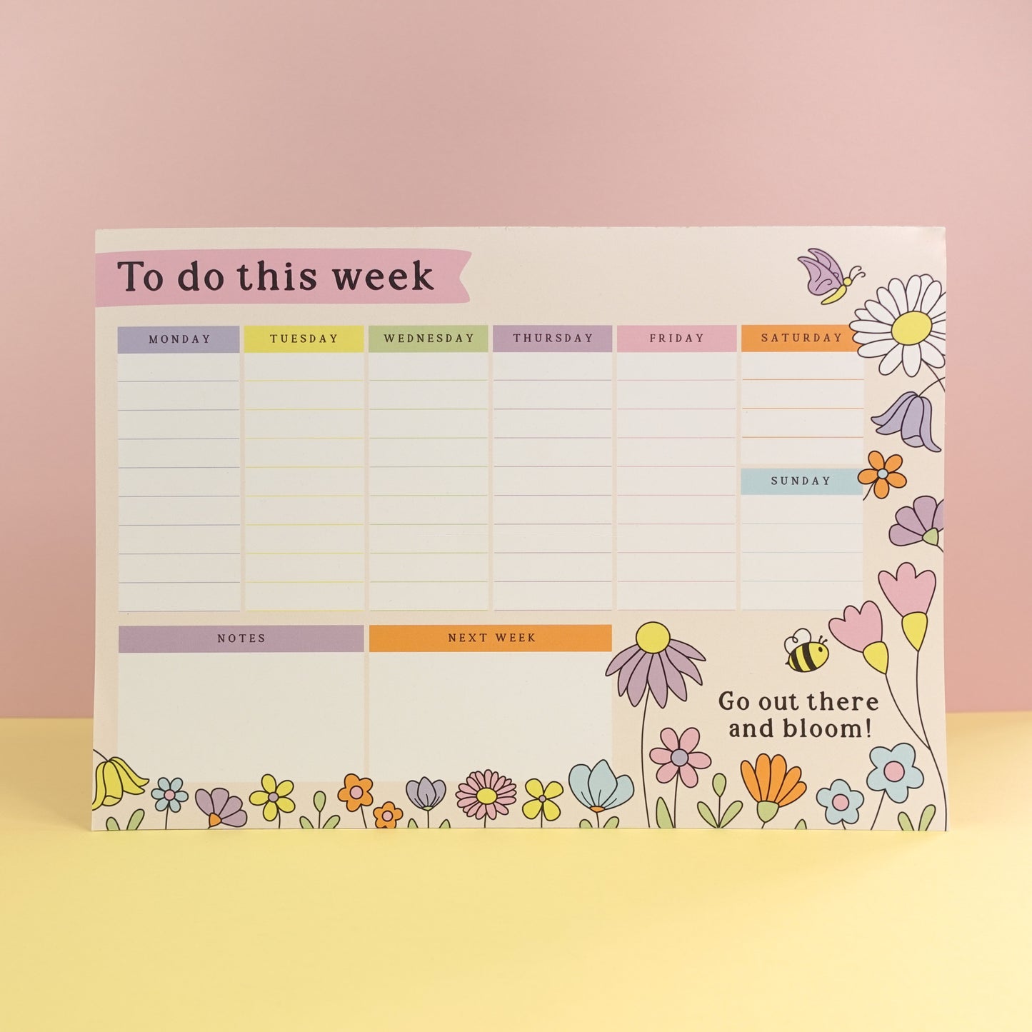 Wildflower A4 Weekly Desk Pad