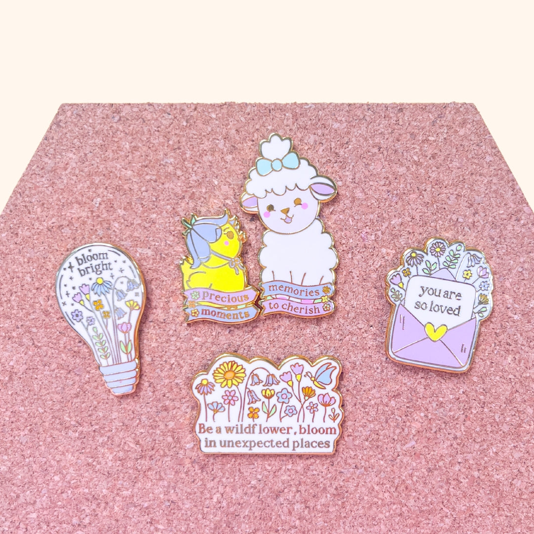 Precious Moments Enamel Pin Set ft. Lottie & Bluebell