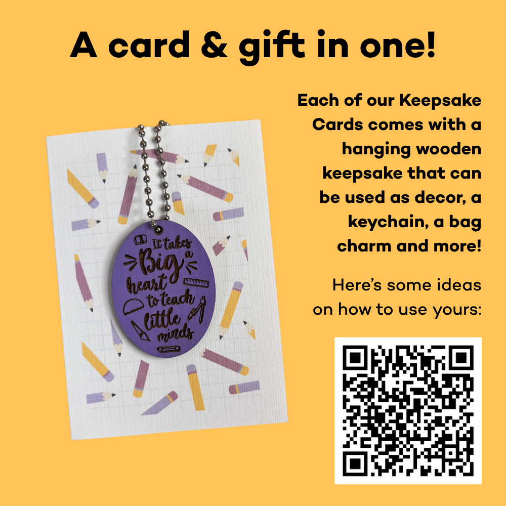 It Takes A Big Heart Teacher Card - Purple Teacher Gift