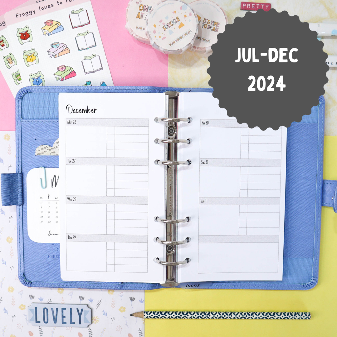2024 Dated Planner Inserts | Horizontal Weekly