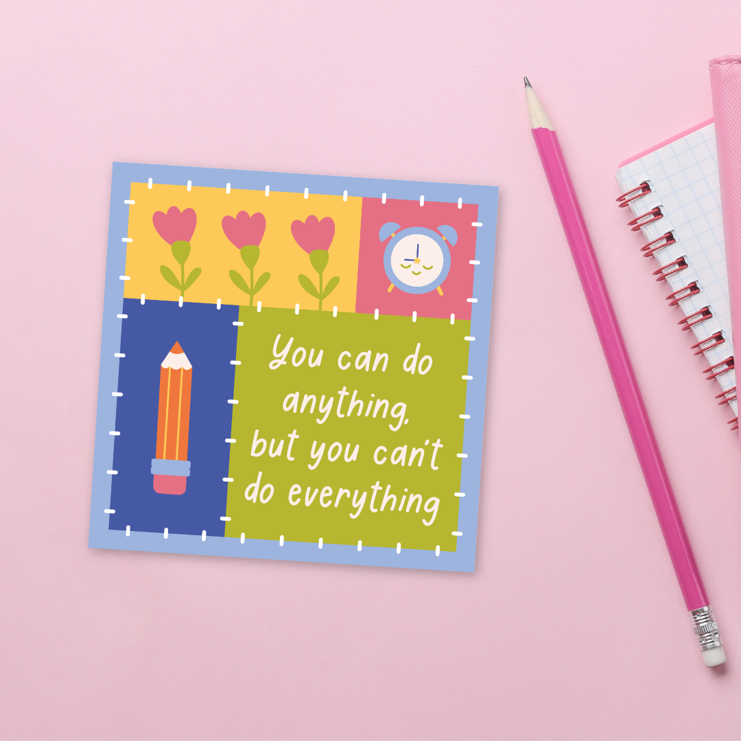 You Can Do Anything Patchwork Die-Cut Sticker - Anti-Hustle Self-Care Vinyl Sticker