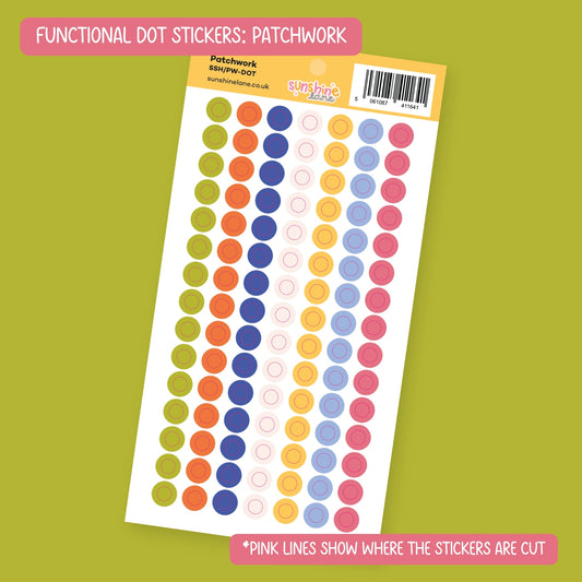 Functional Planner Dots Sticker Sheet - Tiny Bullet Journaling & Colour-Coding Dots