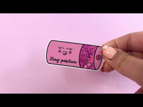 Stay Positive Glitter Sticker