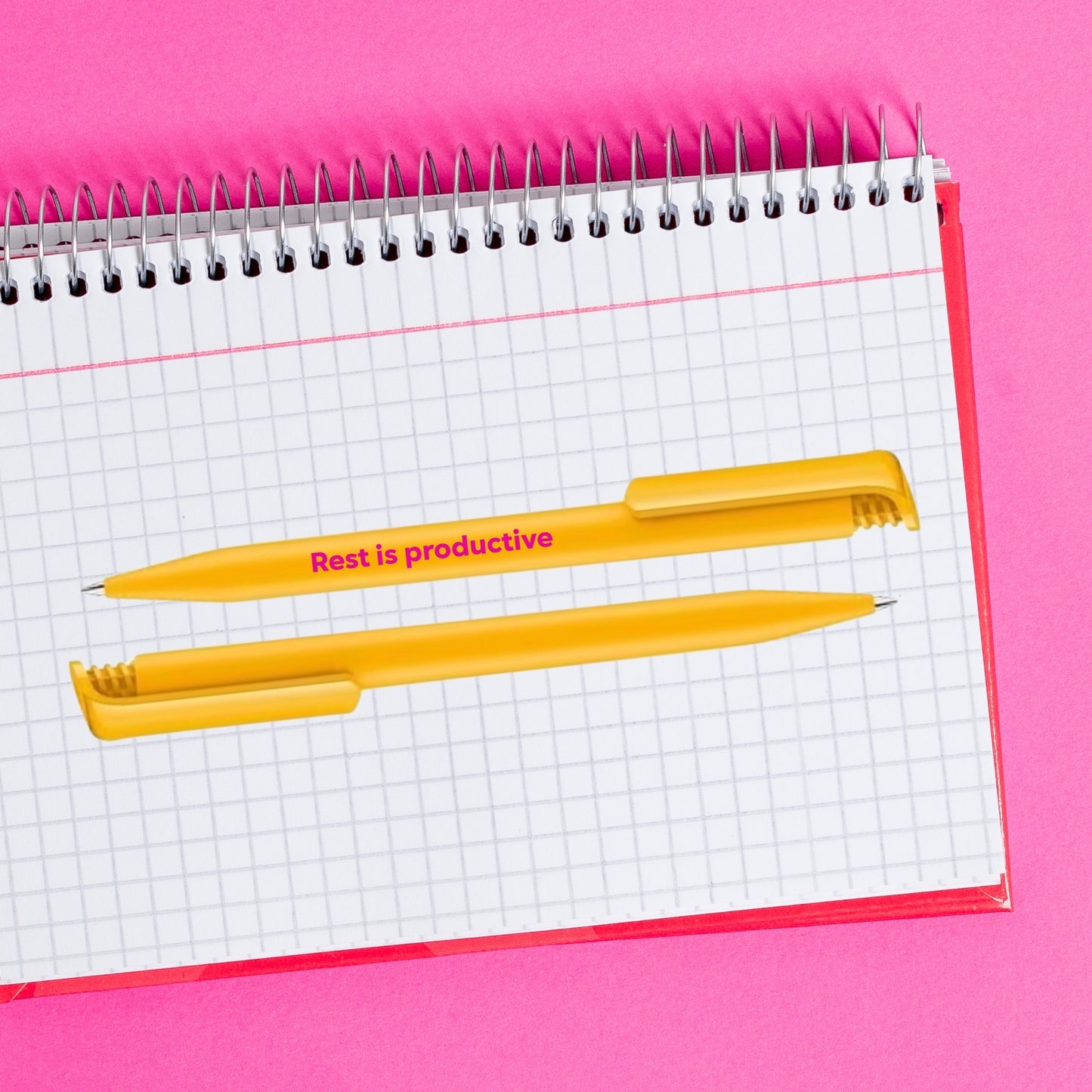Rest Is Productive Yellow Ballpoint Pen