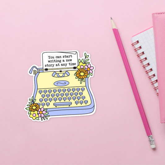 Typewriter Sticker - Start a New Story