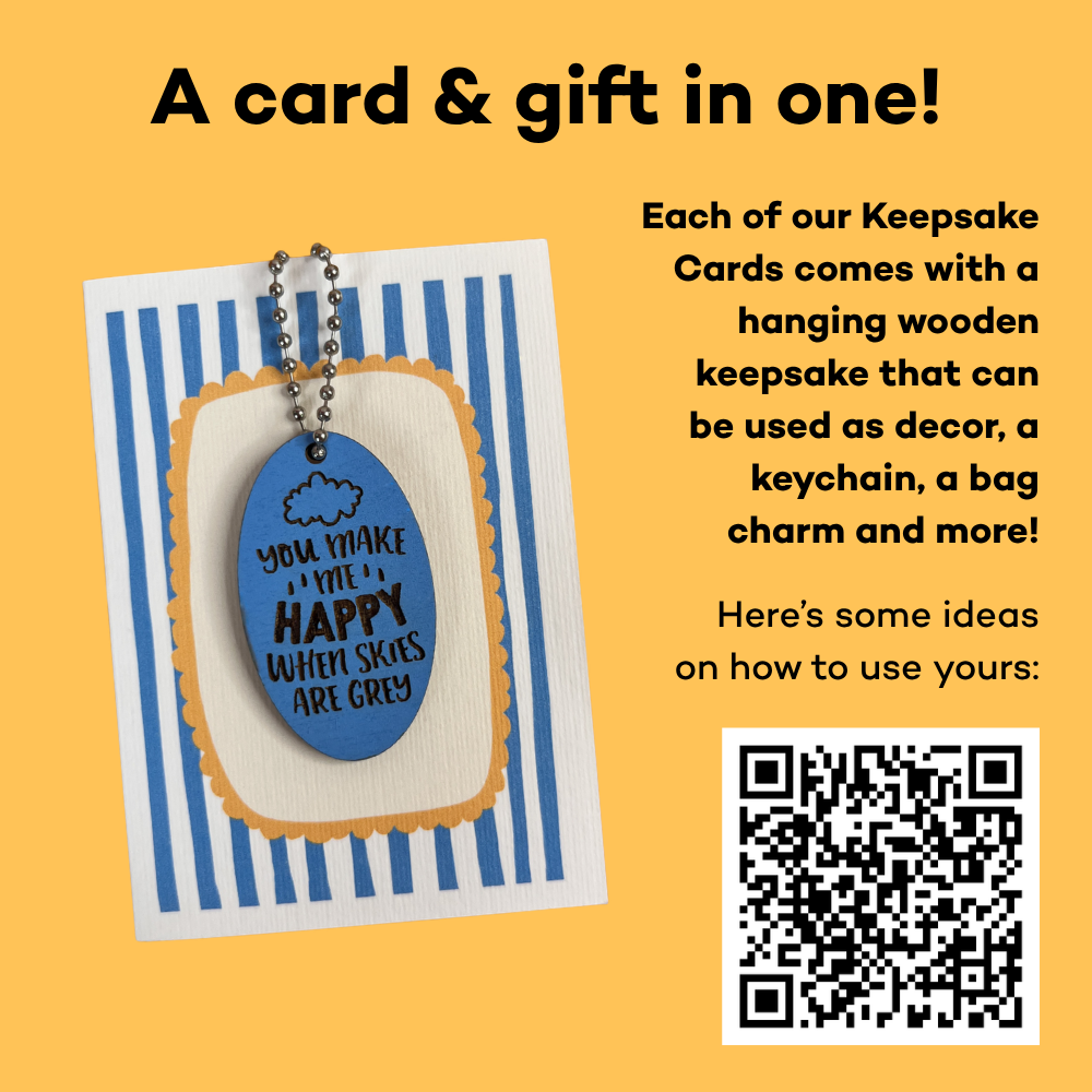 You Make Me Happy When Skies Are Grey Card - Blue Token Gift