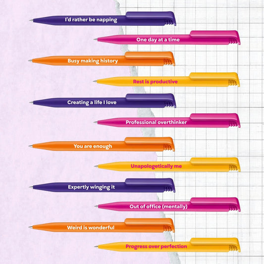 The Emotional Support Pen Set – Complete Collection of 12 Quote Pens