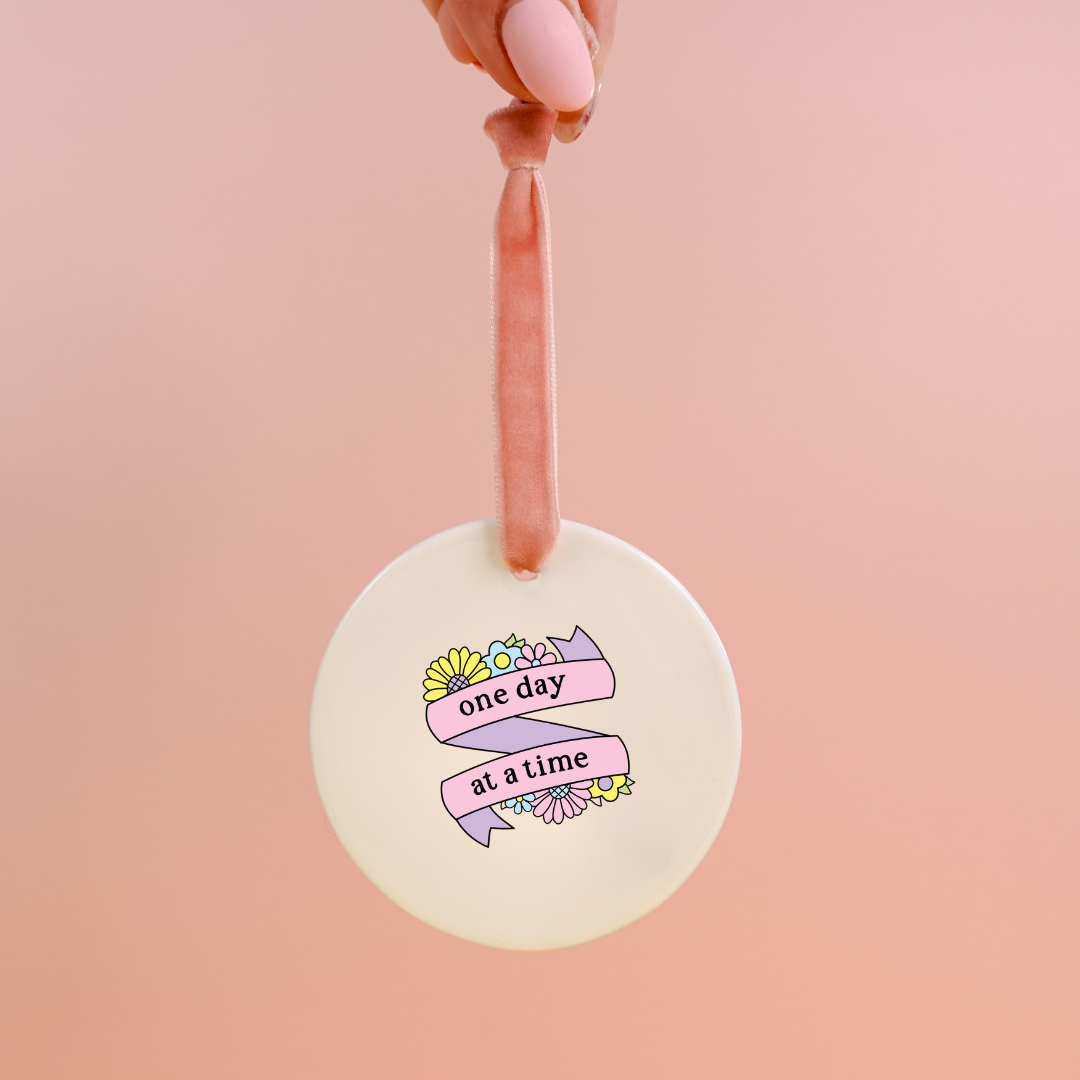 SAMPLE One Day at a Time Ceramic Ornament