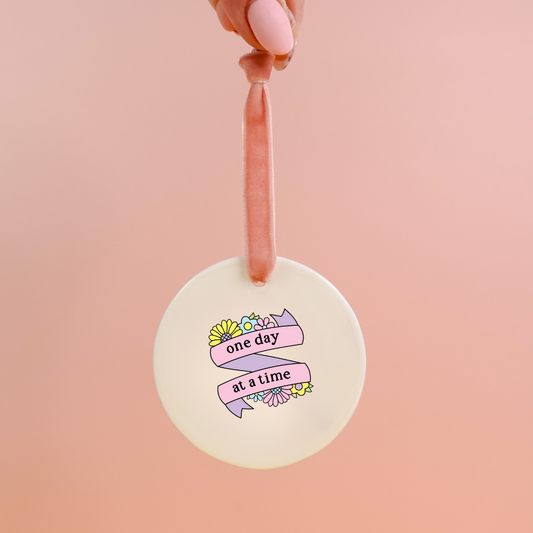 SAMPLE One Day at a Time Ceramic Ornament