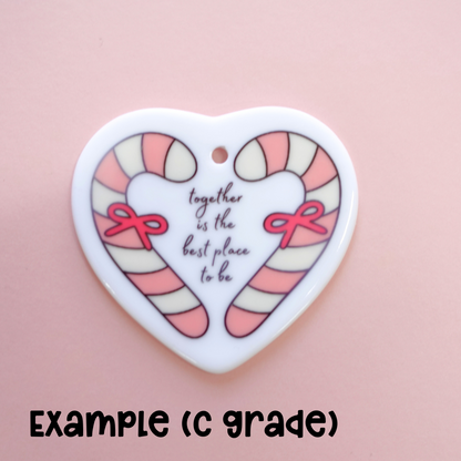 SECONDS Candy Cane Christmas Ornament - together is the best place to be