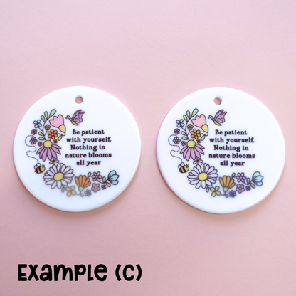 SECONDS Be Patient With Yourself Wildflower Ceramic Ornament