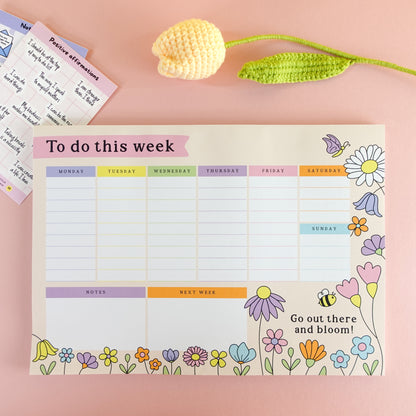 Wildflower A4 Weekly Desk Pad