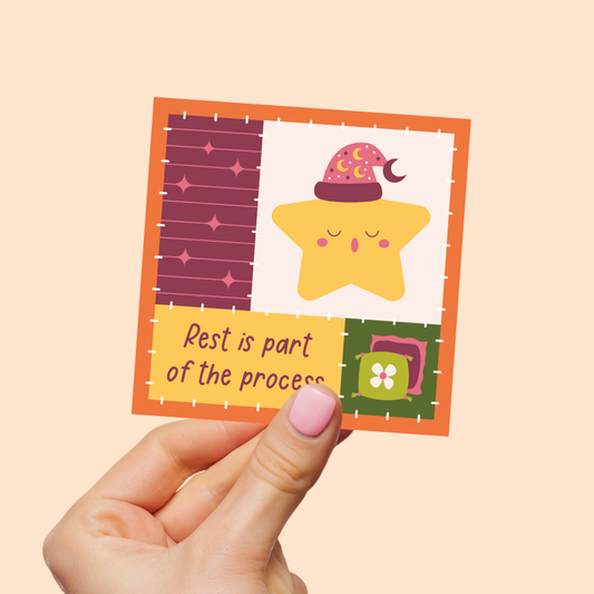 Rest is Part of the Process - Autumn Patchwork Die-Cut Sticker