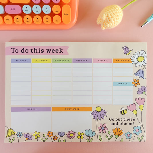 Wildflower A4 Weekly Desk Pad