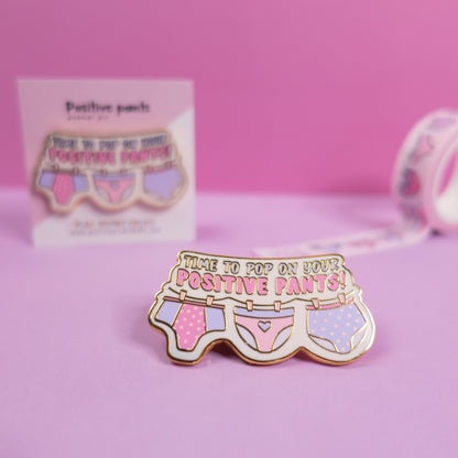 SECONDS Positive Pants Gold Enamel Pin