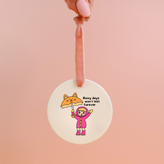 SAMPLE Rainy Days Ceramic Ornament