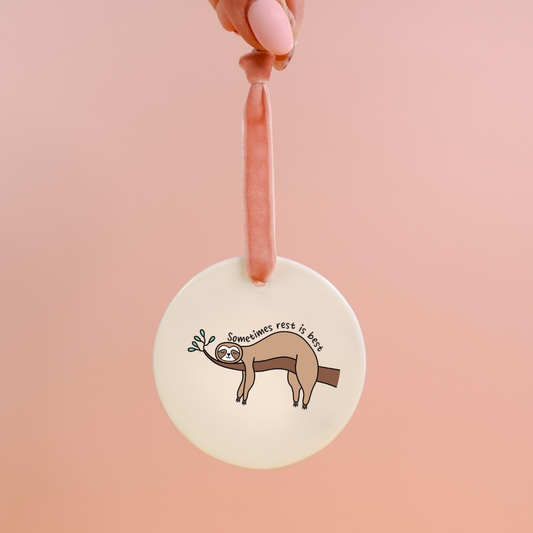 SAMPLE Rest Is Best Ceramic Ornament