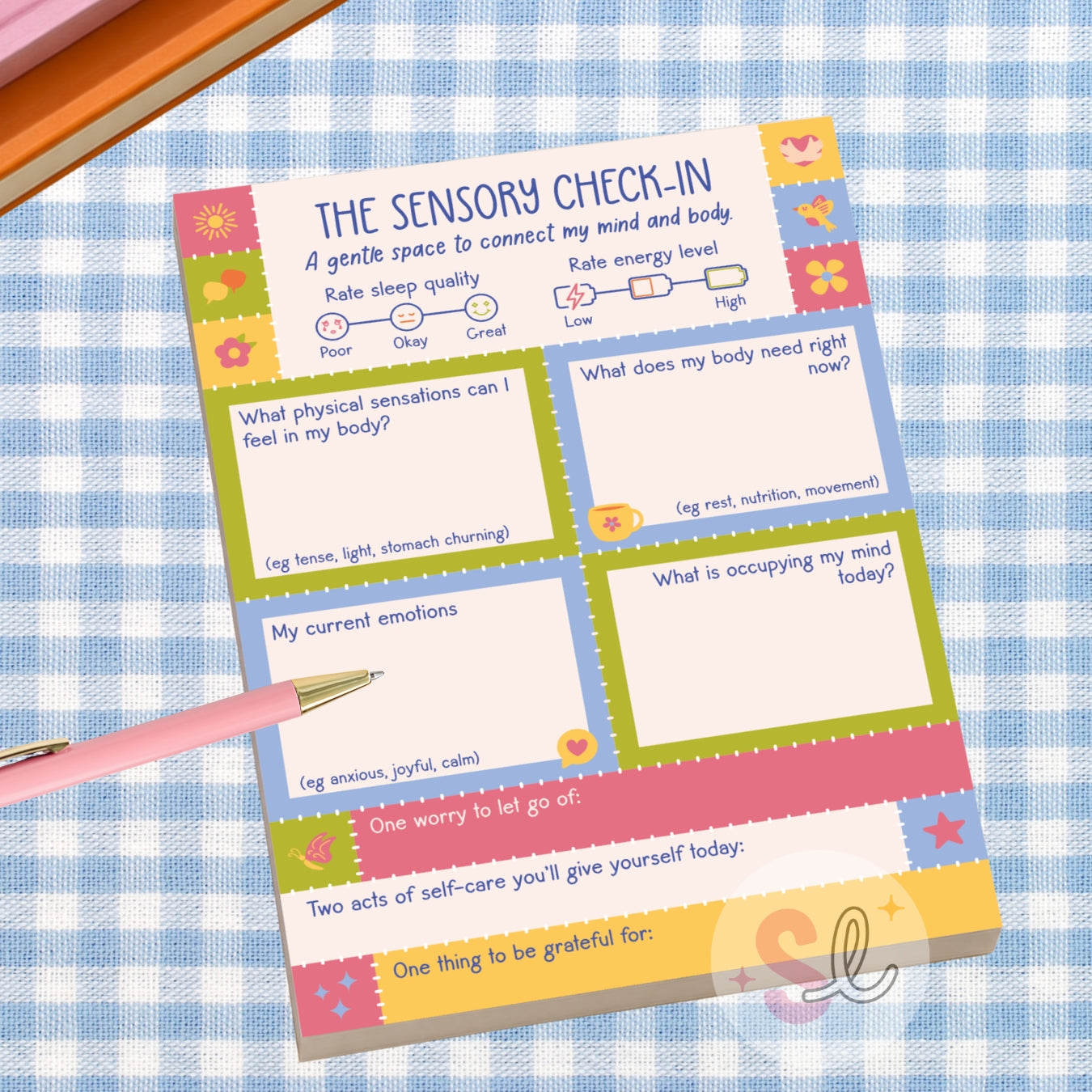 Daily Sensory Check-In Notepad