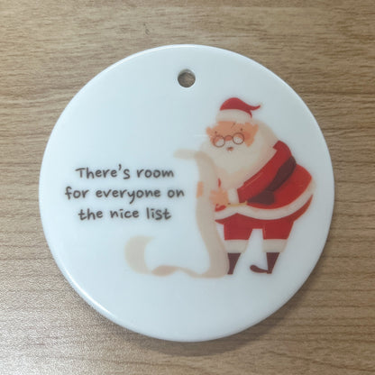 SECONDS Nice List Christmas Ornament - there's room for everyone on the nice list