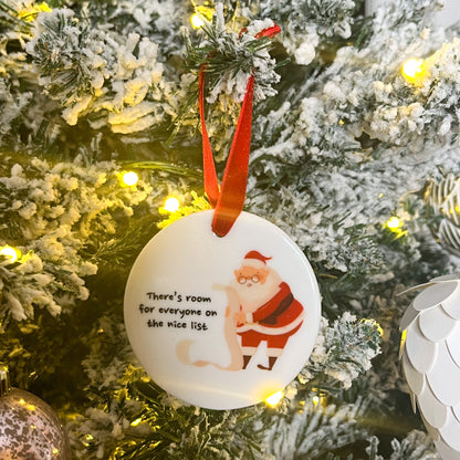 Nice List Christmas Ornament - there's room for everyone on the nice list