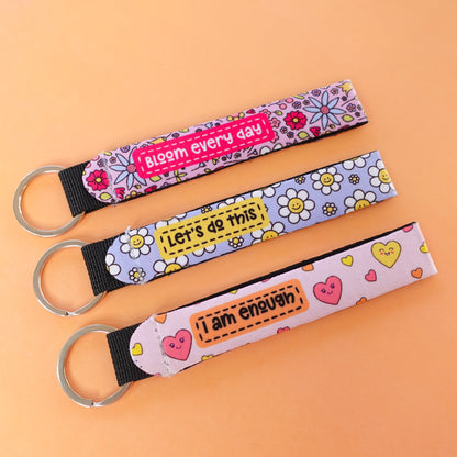 SECONDS Fun patterned wristlet keychains