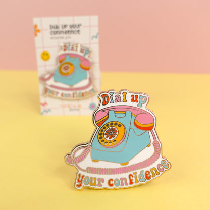 Dial Up Your Confidence Retro Enamel Pin