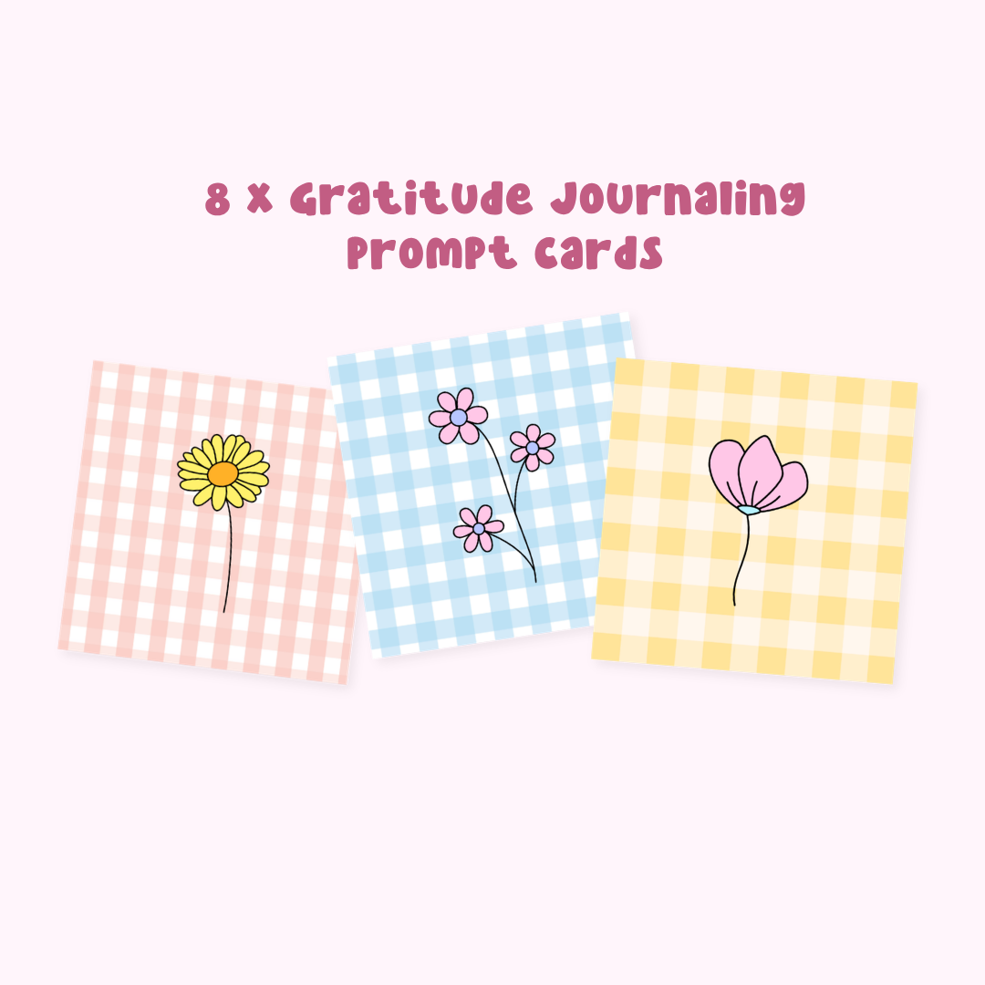 8 Mini Prompt Cards for Gratitude Journaling