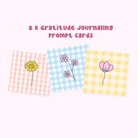 8 Mini Prompt Cards for Gratitude Journaling
