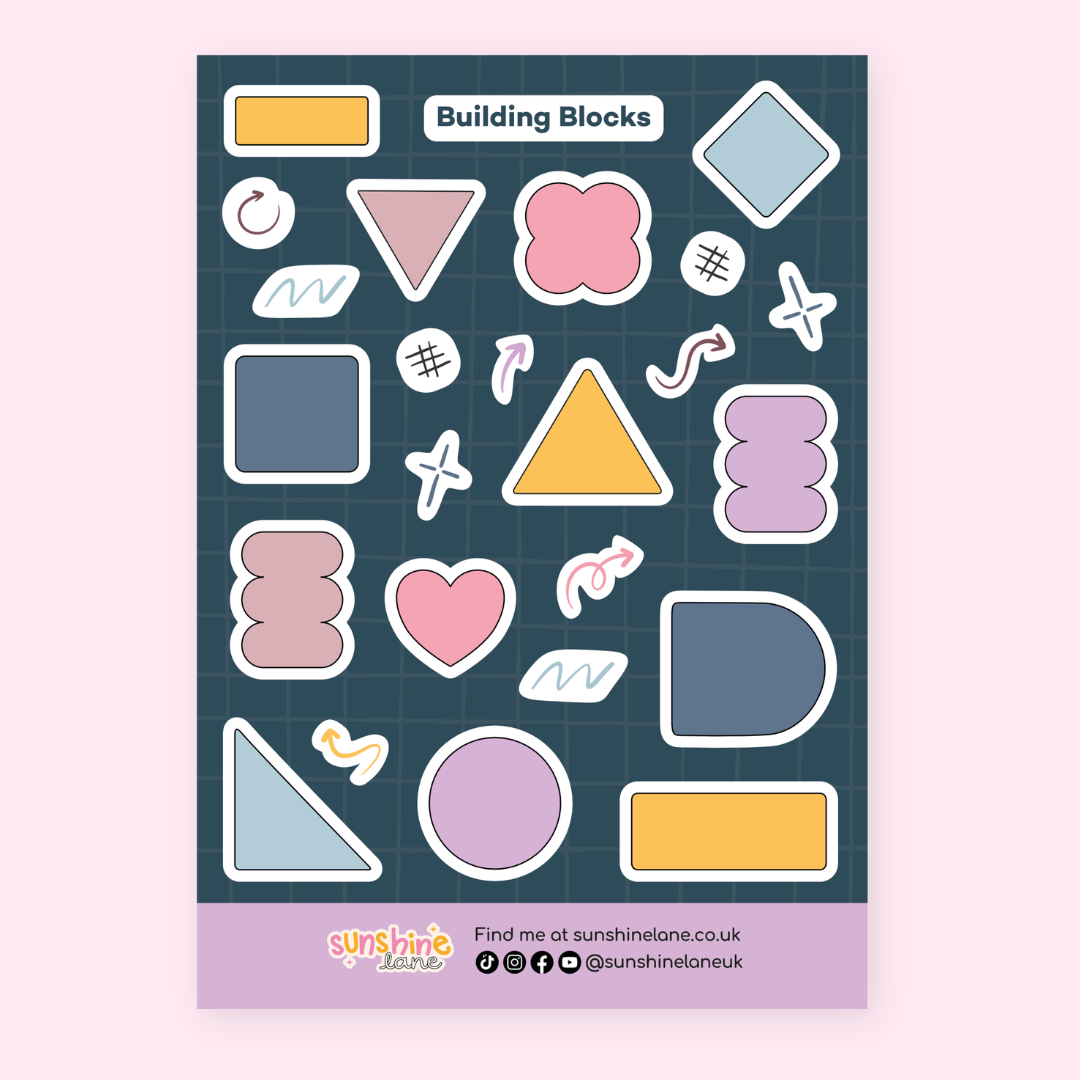 Building Blocks Writable Sticker Sheet A5