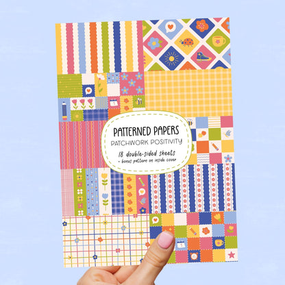 Patchwork Positivity A5 Patterned Paper Book - Junk Journaling Paper Pad