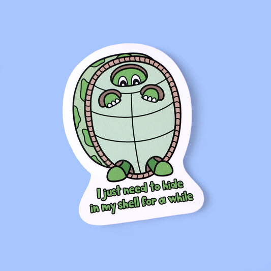 Turtle Hides Away Sticker