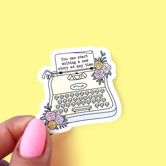 Typewriter Sticker - Start a New Story