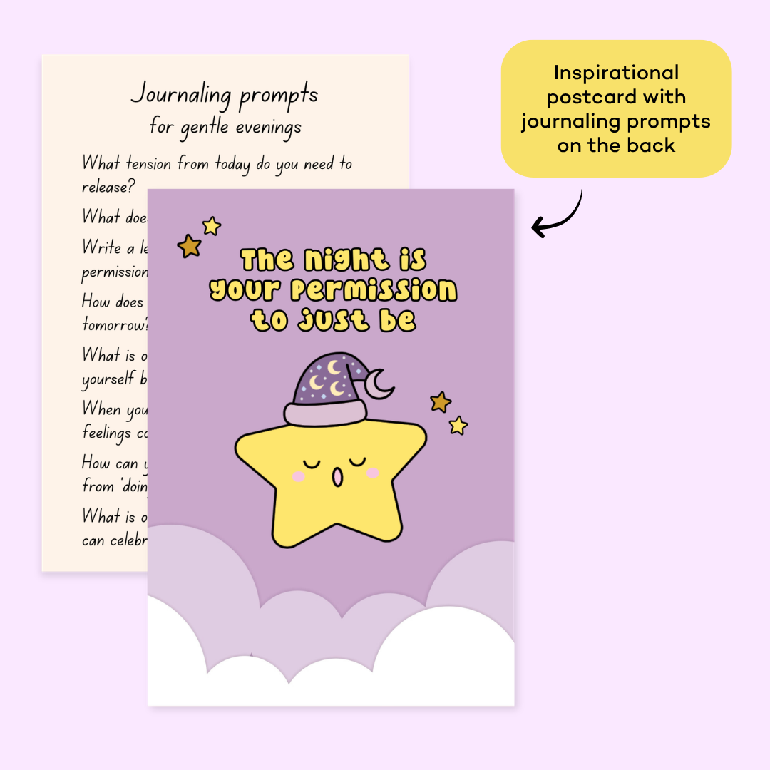 Under the Stars Postcard with Journaling Prompts