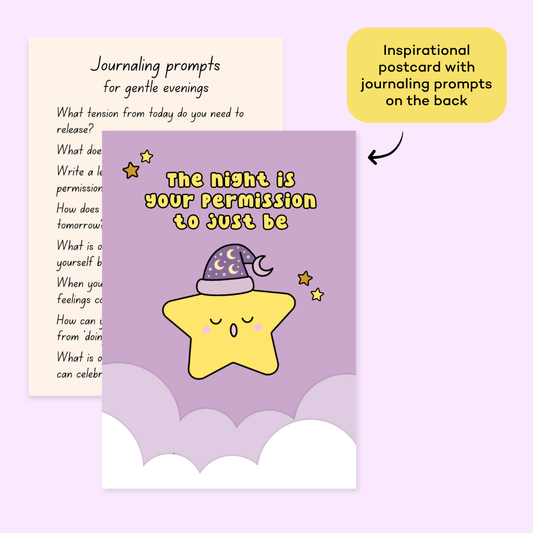 Under the Stars Postcard with Journaling Prompts