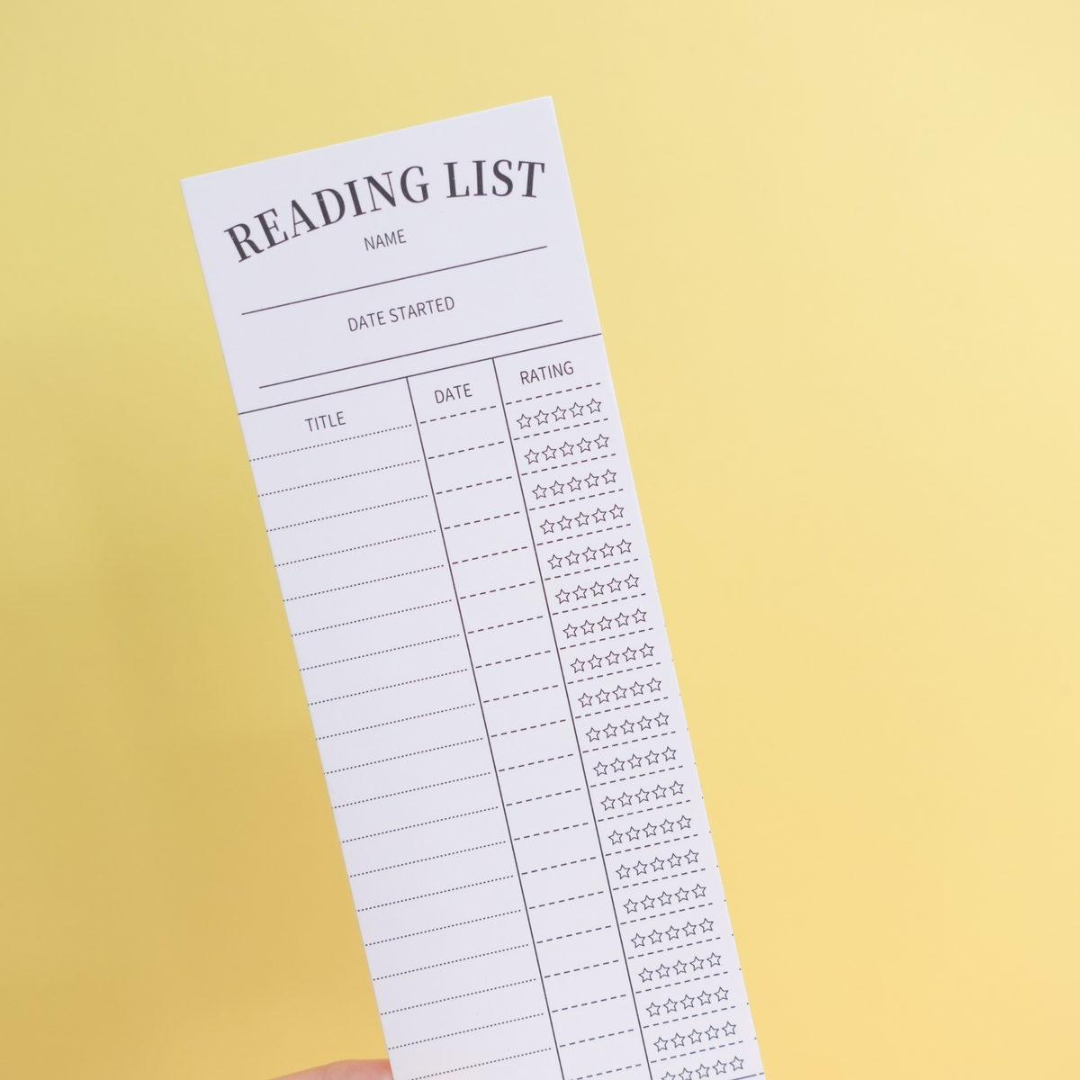 Reading List Bookmark