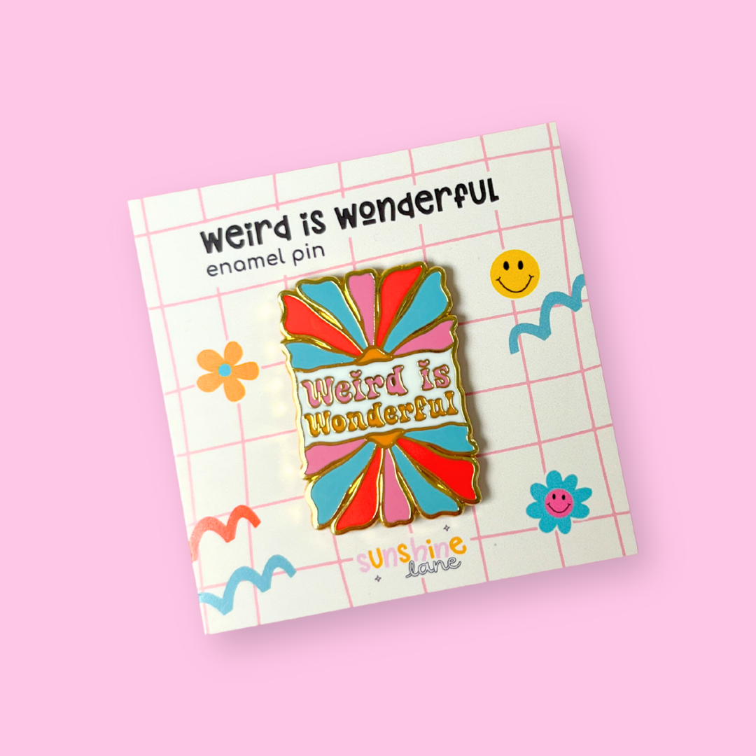 Pinterest. Pin Wonderfully Weird is Wonderful Retro Enamel Pin – Sunshine Lane