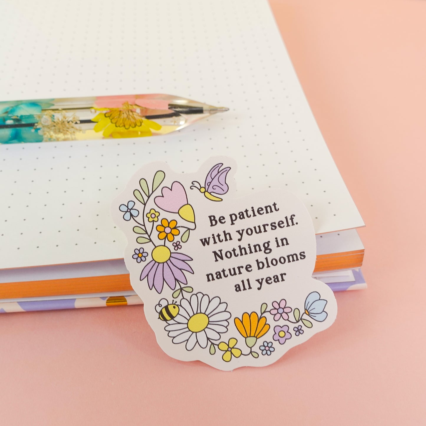 Be Patient With Yourself Wildflower Sticker