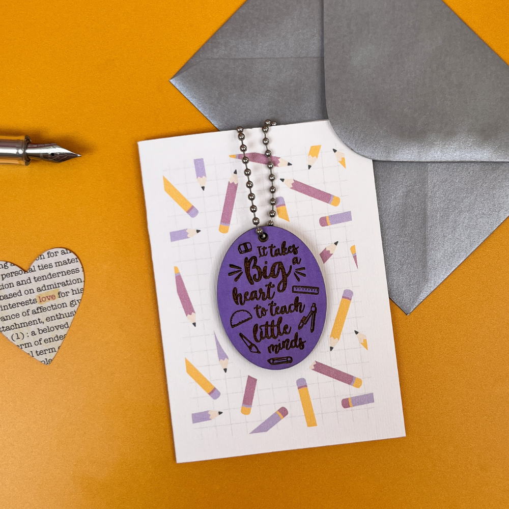 It Takes A Big Heart Teacher Card - Purple Teacher Gift