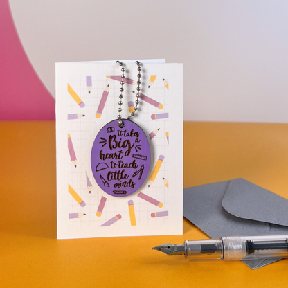 It Takes A Big Heart Teacher Card - Purple Teacher Gift
