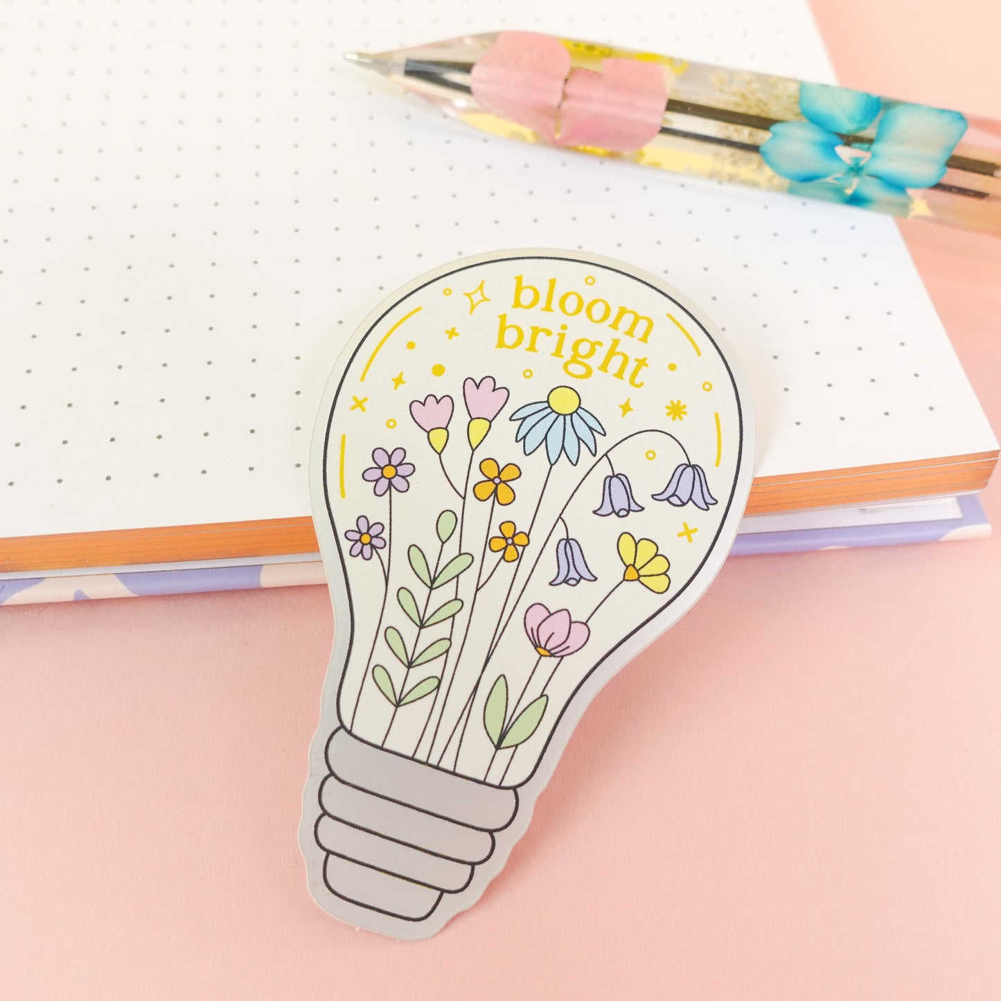 Bloom Bright Sticker with Silver & Gold Mirror Effect