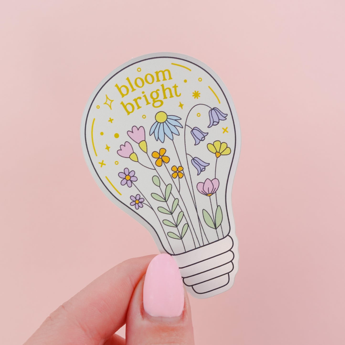 Bloom Bright Sticker with Silver & Gold Mirror Effect