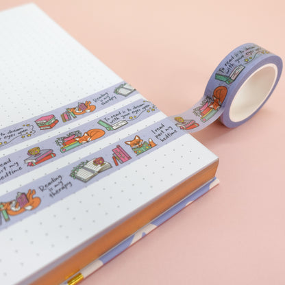 Cosy Bookish Washi Tape ft. Maple the Fox