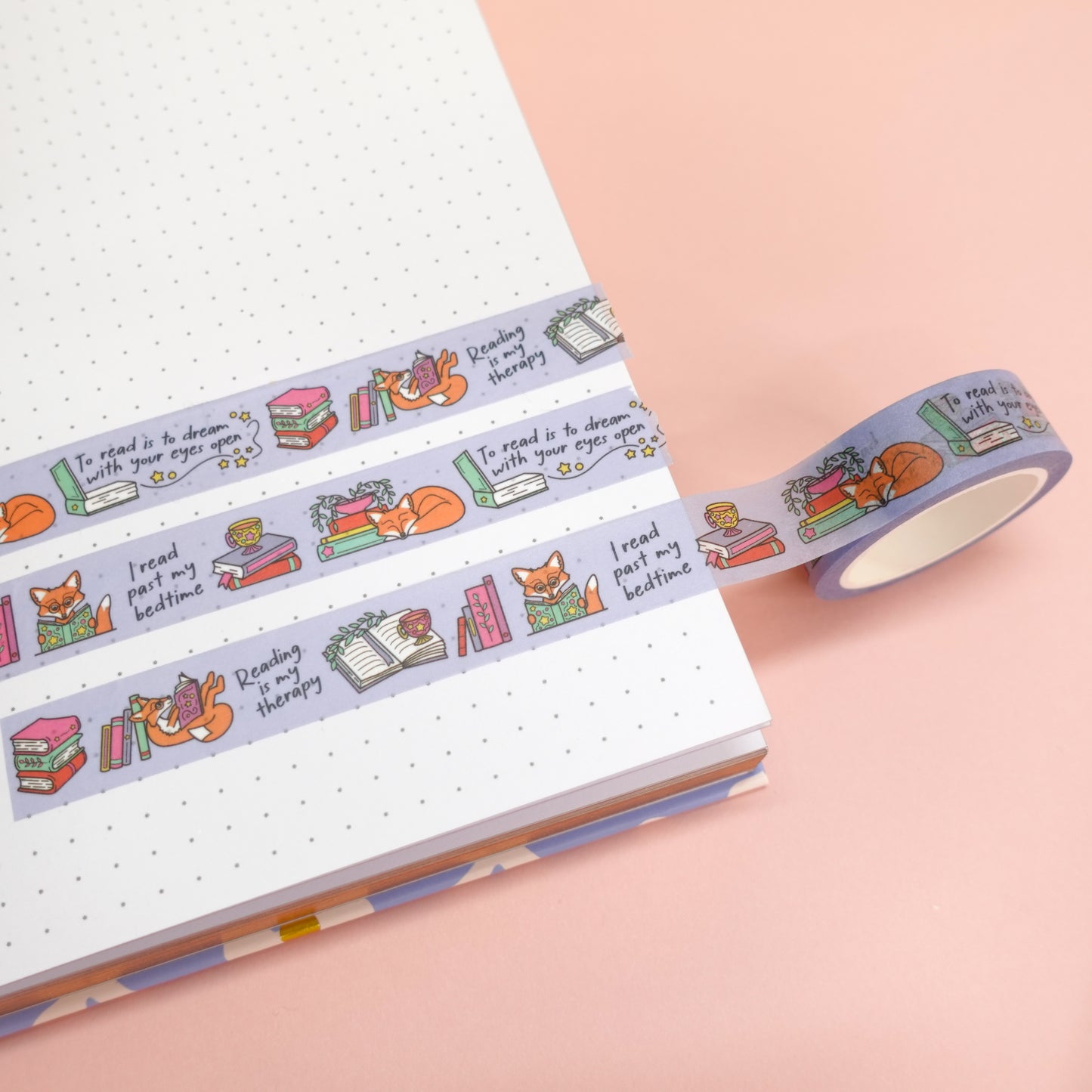 Cosy Bookish Washi Tape ft. Maple the Fox