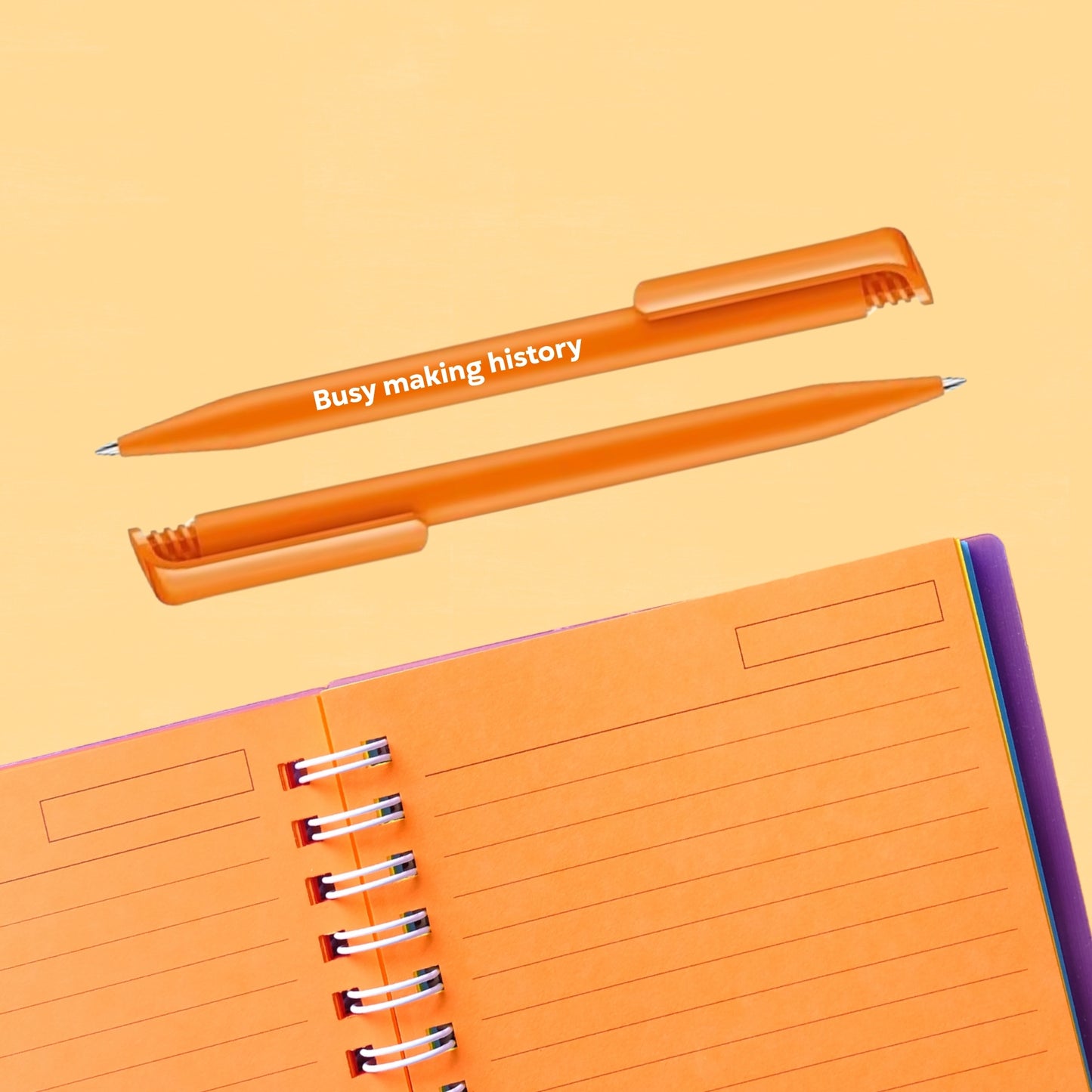 Busy Making History Orange Ballpoint Pen